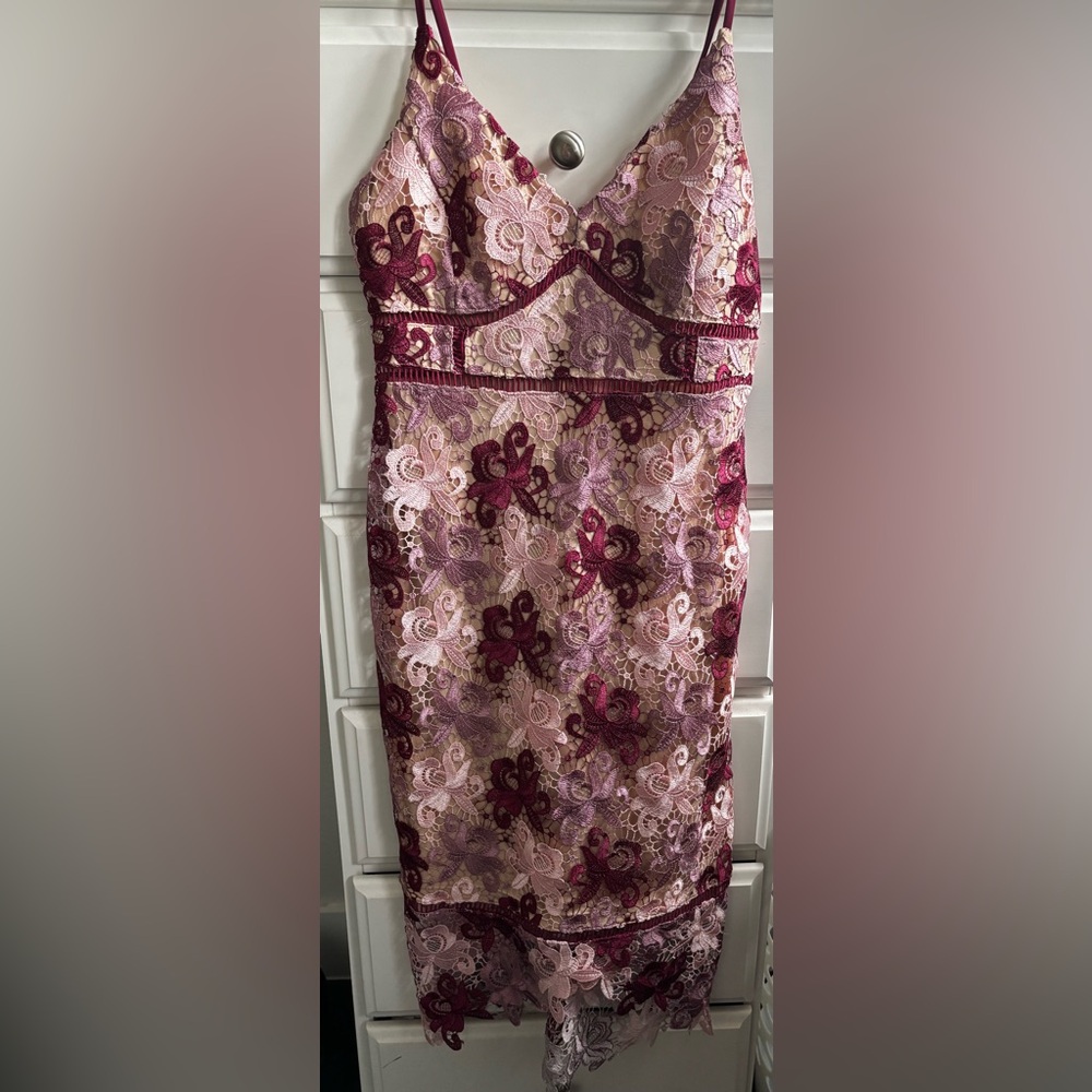 Lulu's Peach and Magenta Slip Dress